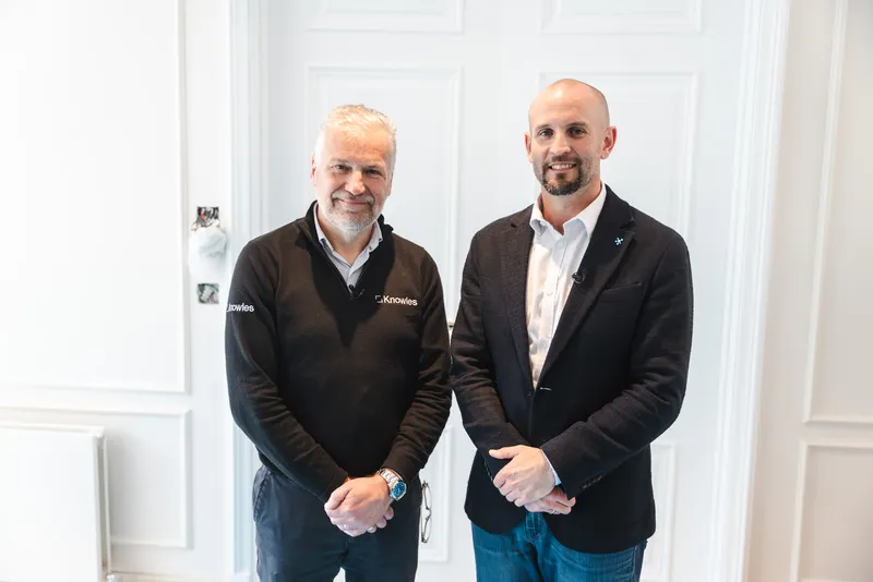 Chris and Mark pose for a portrait before they proceed with the site walk